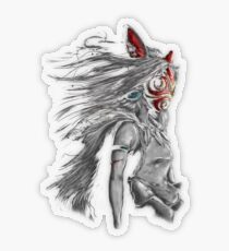 Mononoke Wolf Anime Tra Peinture Numérique Sticker transparent