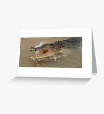Saltwater Crocodile Ready And Willing Greeting Card