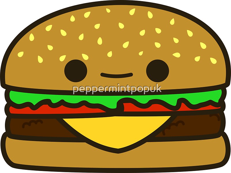  Yummy kawaii burger Stickers by peppermintpopuk Redbubble