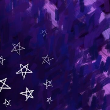 Artwork thumbnail, Dark Purple Nighttime, White Stars on Rough Sky by Lenny0