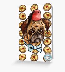 Pug & biscuits Greeting Card