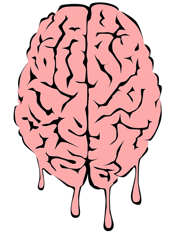 "Brain melt - vector illustration of melting brain!" Stickers by