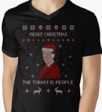 THE TURKEY IS PEOPLE - ugly christmas sweater Men's V-Neck T-Shirt