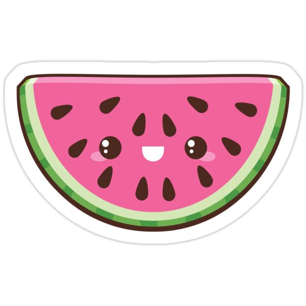 "Kawaii Watermelon Slice" Stickers by pai-thagoras | Redbubble