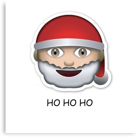  Santa Emoji  ho ho ho CHRISTMAS  Canvas Prints by Rad 