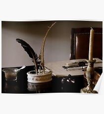 Quill Pen And Desk Poster
