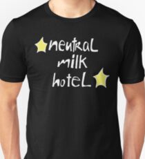 Neutral Milk Hotel (Everything Is) - White on Black Version Slim Fit T-Shirt