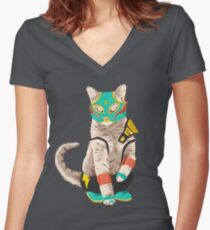 El Gato Asesino Women's Fitted V-Neck T-Shirt