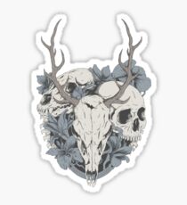 Schädel und Blumen Sticker