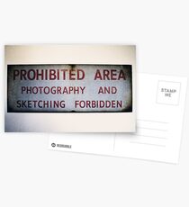 No Photography or Sketching Postcards