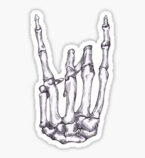 Rock On Skeleton Hand Sticker