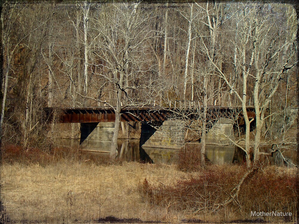 "Derelict Railroad Bridge Green Lane Reservoir Pennsylvania" by