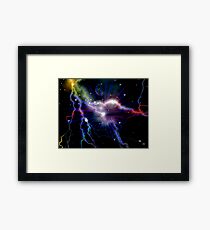 Colorful Lightning Galaxy Art Design Abstract Framed Print