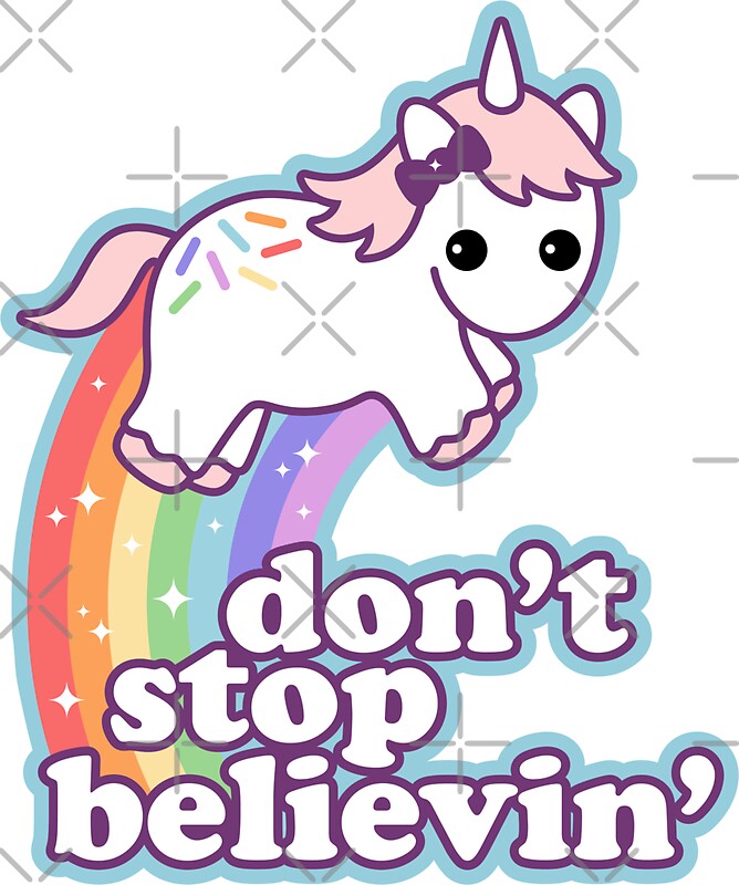 "Don't Stop Believin'" Stickers by sugarhai | Redbubble