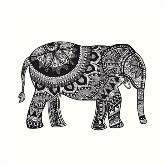 láminas artísticas «elefante mandala» de daniellacurcio