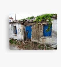 Fix a few slates and paint the door then it will be as good as new !! Canvas Print