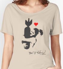 Banksy Hugger Red Women's Relaxed Fit T-Shirt