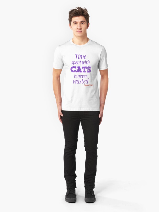 Alternate view of Time spent with cats... Slim Fit T-Shirt