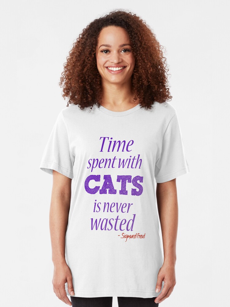 Alternate view of Time spent with cats... Slim Fit T-Shirt