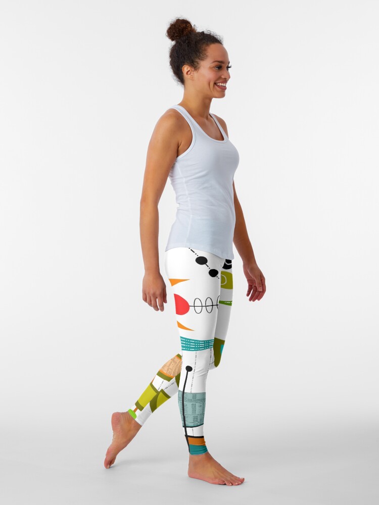 Alternate view of Mid-century Modern Abstract #55 Leggings