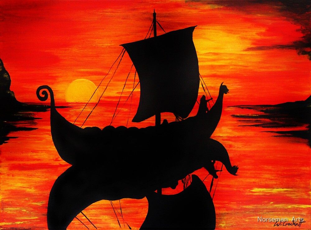 "Viking Longboat Sunset" by Norseman Arts Redbubble