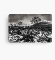 Rannoch Moor - black & White Canvas Print