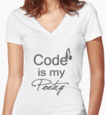 Code is my Poetry Women's Fitted V-Neck T-Shirt