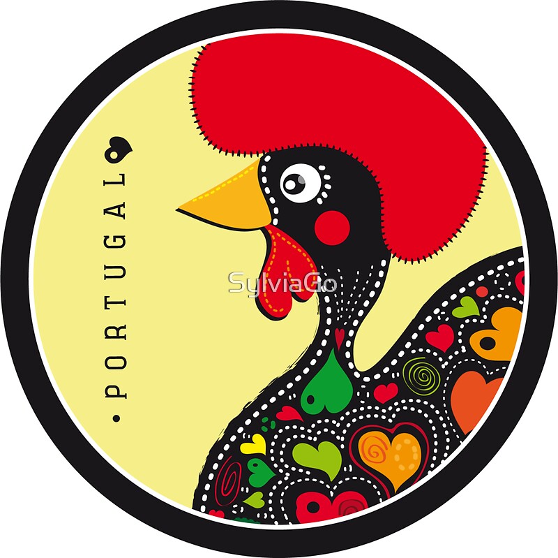 &ldquo;Symbols of Portugal - Rooster of Barcelos&rdquo; Stickers by Silvia Neto