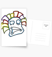 Retro Tiki Mask Smirk Postcards