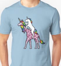 Einhorn Reiten Girafficorn Slim Fit T-Shirt