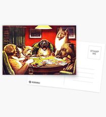 Dogs Playing Poker Vintage postcard Postcards