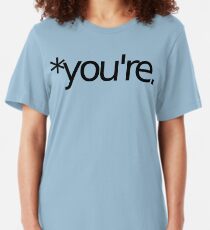 *du bist. Grammatik-Nazi-T-Shirt! SCHWARZ Slim Fit T-Shirt