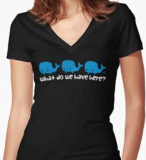 Whale Whale Whale (Light Text) Women's Fitted V-Neck T-Shirt