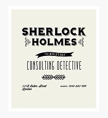 Sherlock Holmes' Business Card Photographic Print