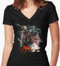 Final Fantasy VII - Collage Women's Fitted V-Neck T-Shirt