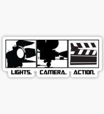 Lights.Camera.Action. Movie Maker T-Shirt Sticker