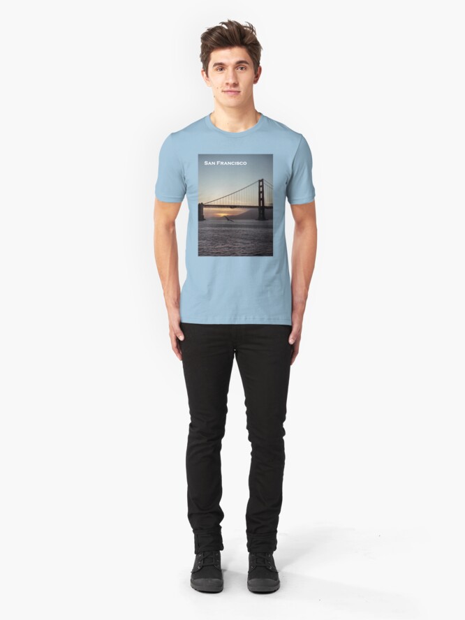 Alternate view of Golden Gate Bridge - Sunset From Torpedo Wharf Slim Fit T-Shirt