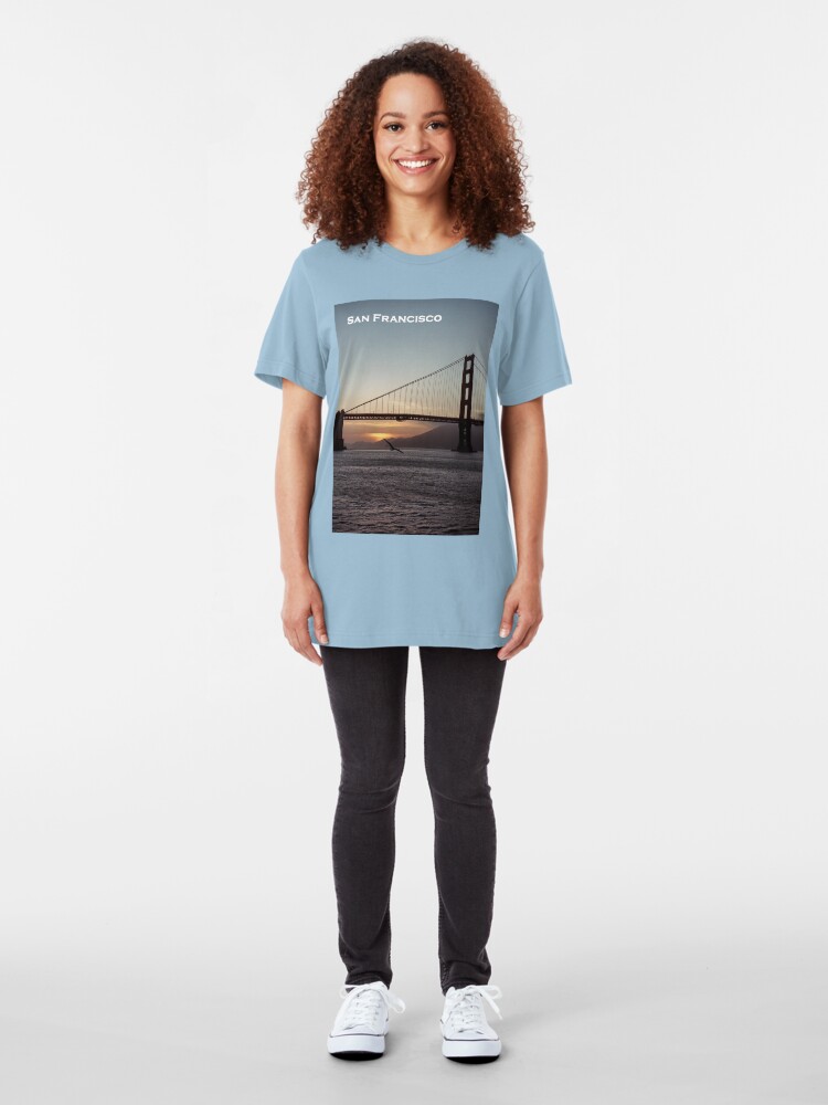 Alternate view of Golden Gate Bridge - Sunset From Torpedo Wharf Slim Fit T-Shirt