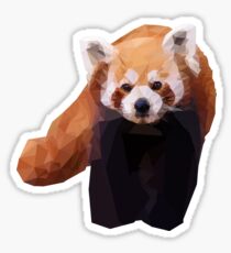 Roter Panda Low Poly Geometrische Dreiecke, gefährdete Tierkunst Sticker