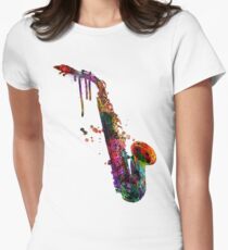 saxophone Women's Fitted T-Shirt