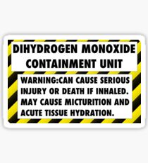 DIHYDROGEN MONOXIDE WARNING LABEL Sticker