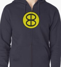 Blue Blaze Irregular - Image only Zipped Hoodie