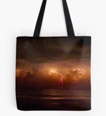 Lightning and Surf #2. Melbourne Shores. Tote Bag