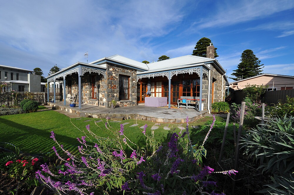 "An Old Stone Cottage At Port Fairy. Victoria, Australia," by Ralph de