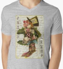 Mad Hatter Joker Card Men's V-Neck T-Shirt