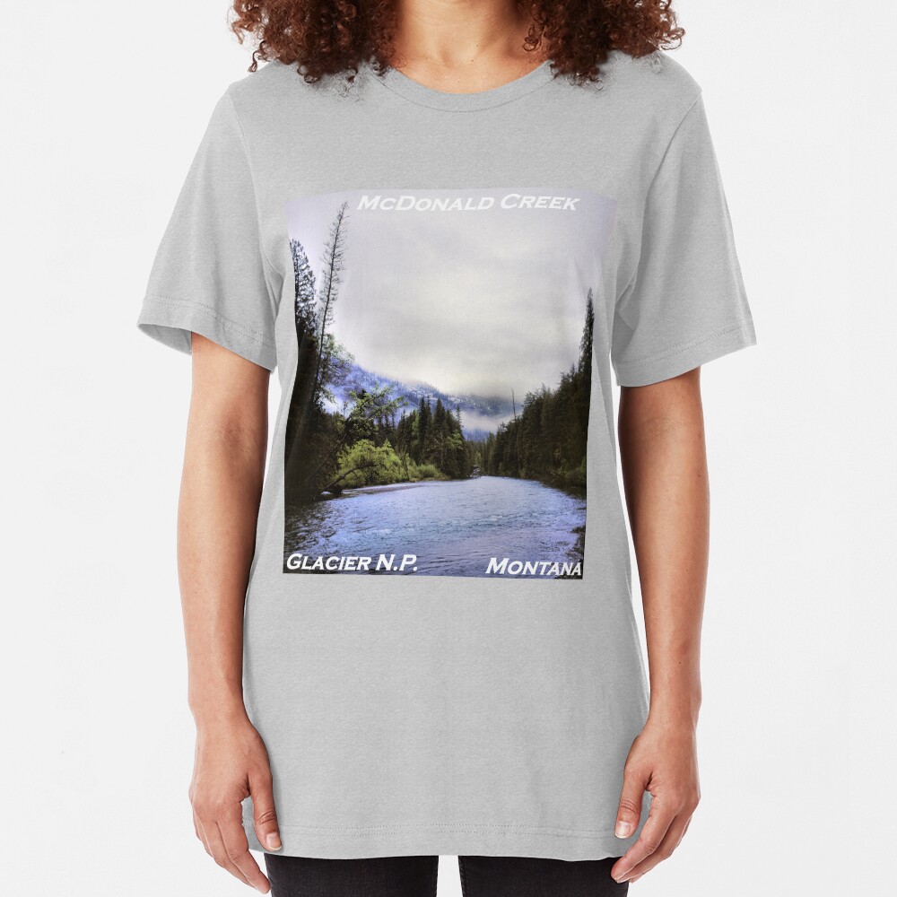McDonald Creek, Glacier N.P., Montana Slim Fit T-Shirt