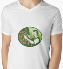 Horticulturist Farmer Pruning Fruit Men's V-Neck T-Shirt