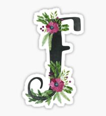 Monogram F with Floral Wreath Sticker