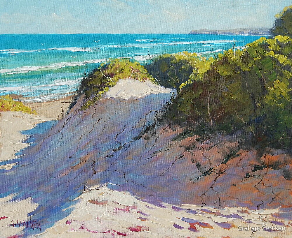 "Beach Dunes Painting" by Graham Gercken  Redbubble