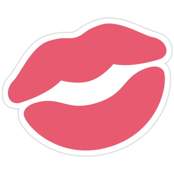 "Lipstick Mark Lips Emoji" Stickers by Winkham | Redbubble